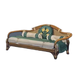 Lily Rattan Couch in Palia